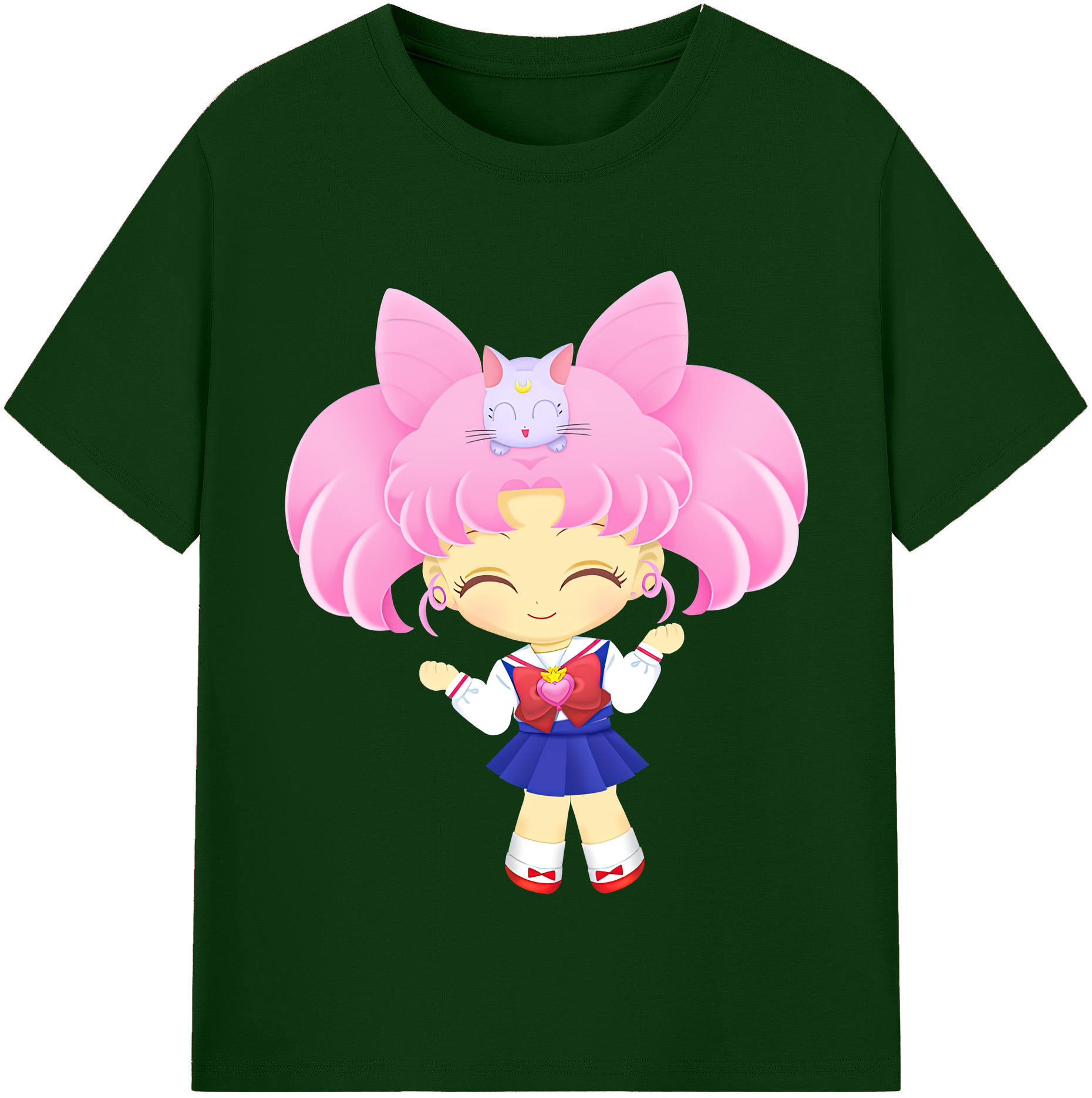 （画像用） 美少女戦士セーラームーン ちびうさ Sailor Moon Chibiusa Tsukino Usagi Small Lady Serenity 綿100％半袖Tシャツ（フロントプリント）